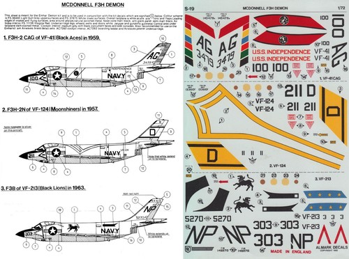 Almark decals f3h 2 demon - almark, 1/72